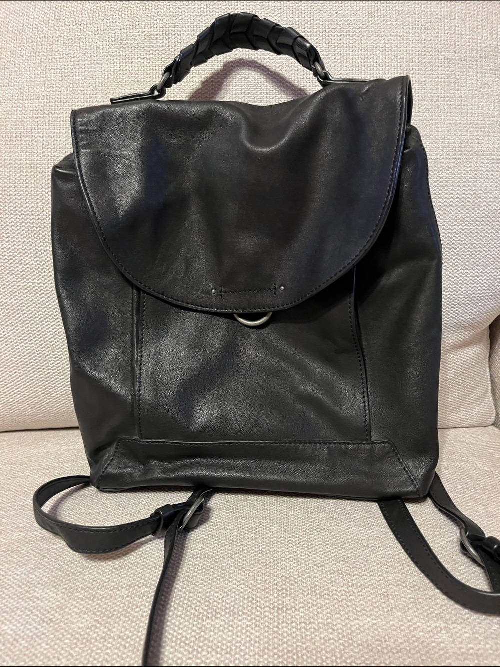 Lucky Brand Vala Black Genuine Leather Backpack - Gently Used Great Shape